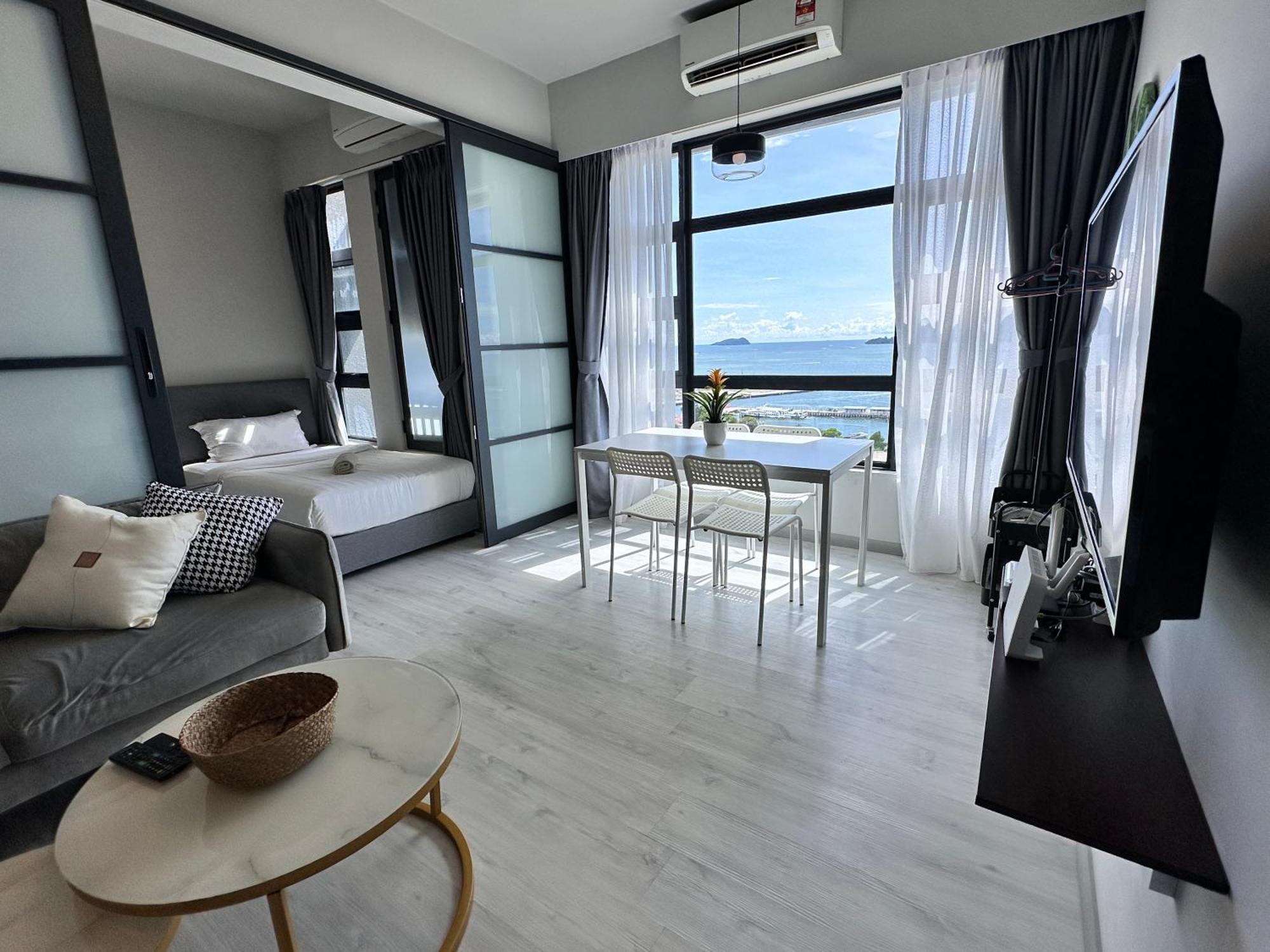 Jq1 Sea & Pool Or City View Wifi I Washing Machine For Some Units I Cuckoo Water Jesselton Quay By R2 Kota Kinabalu Kültér fotó